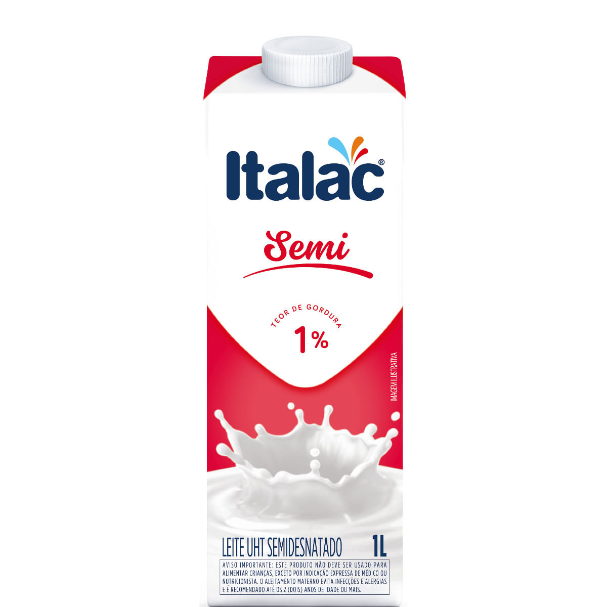 Leite ITALAC Semi Desnatado com Tampa 1L