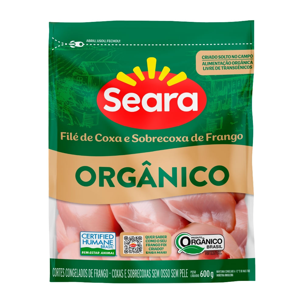 Filé de coxa e sobrecoxa SEARA Orgânico IQF 600g
