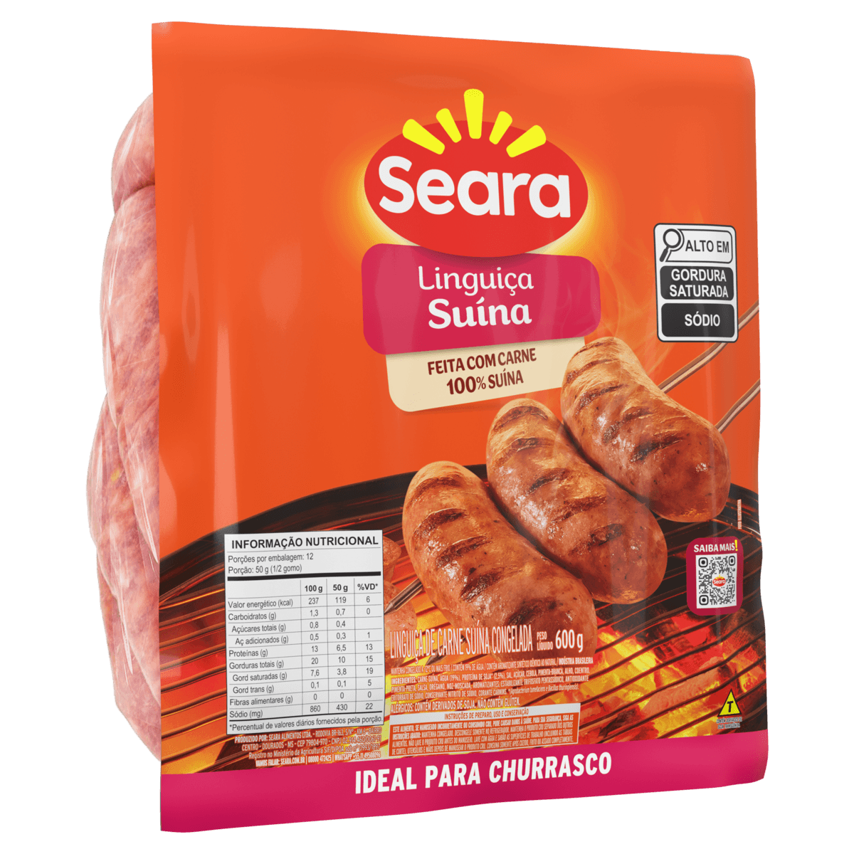 Linguiça Suína SEARA Congelada 600g