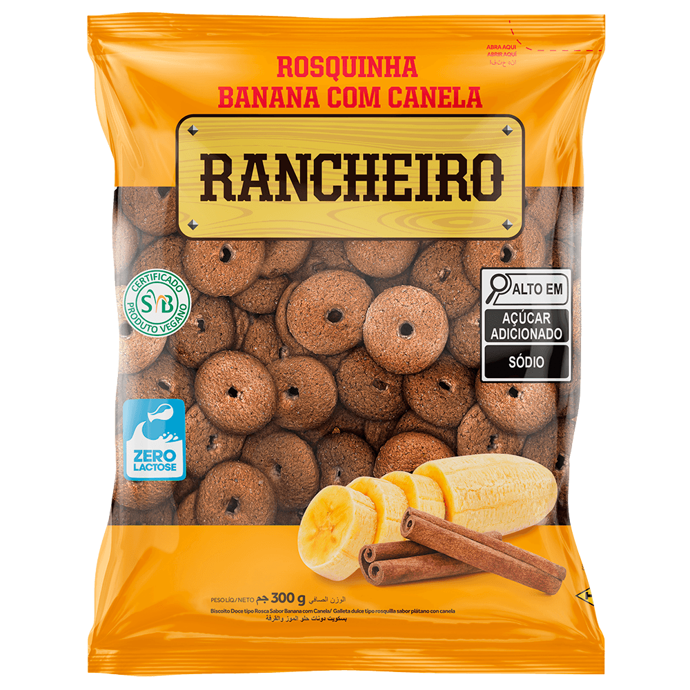 Biscoito Rosquinhas RANCHEIRO Banana e Canela 300g
