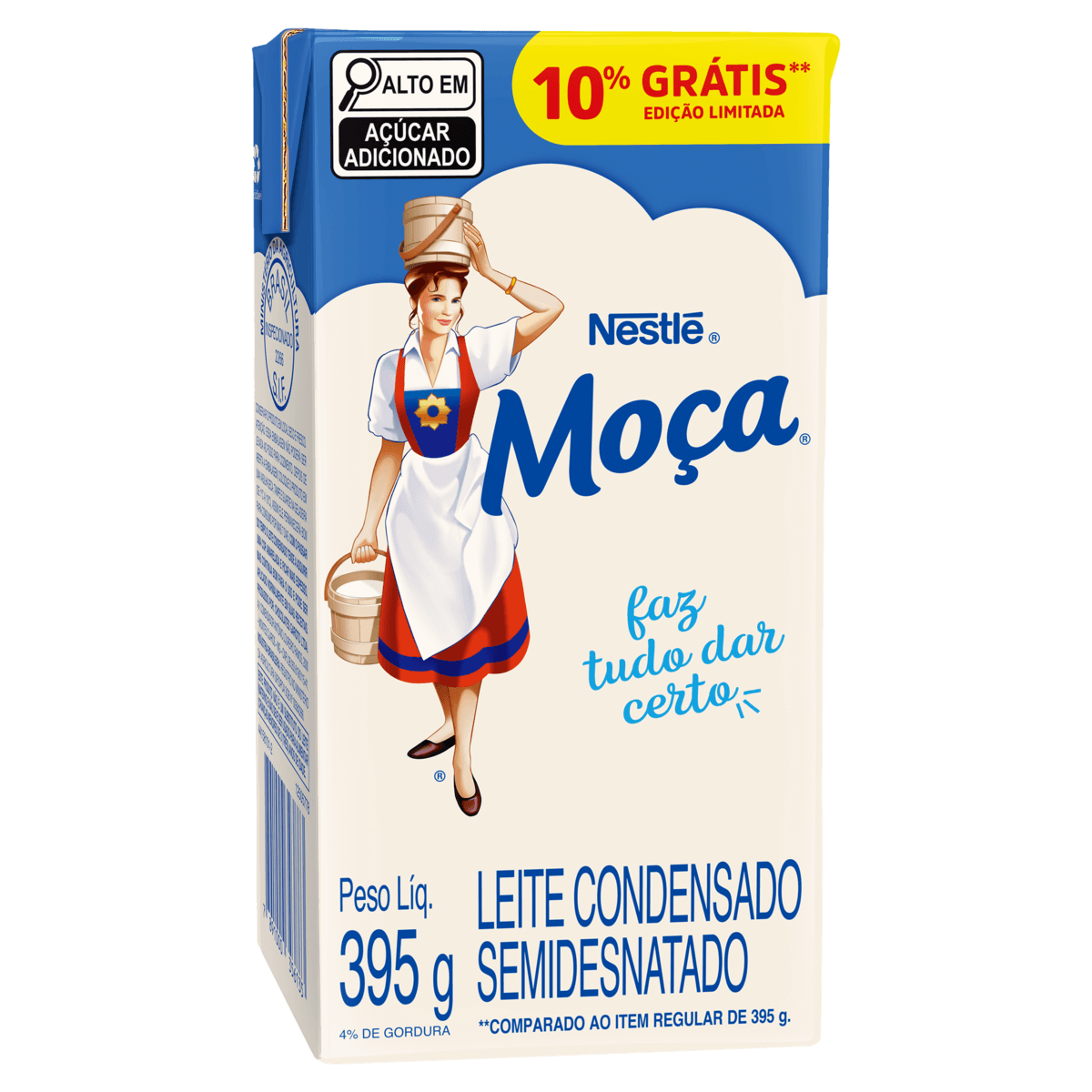 Leite Condensado Moça Semidesnatado 395g 10% Grátis