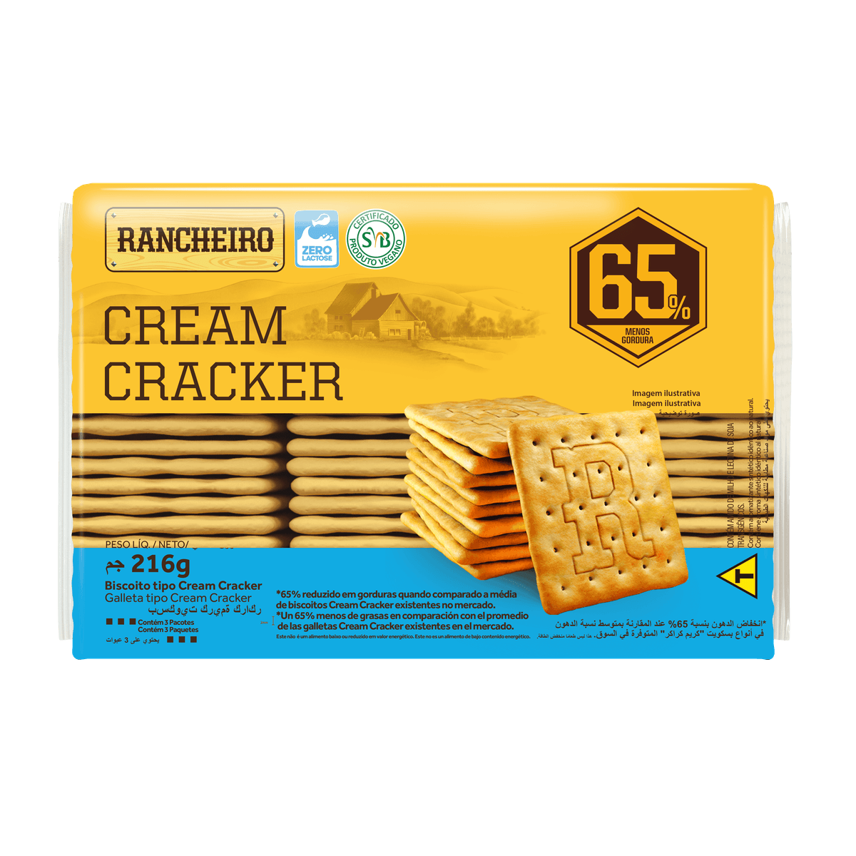 Biscoito RANCHEIRO Cream Cracker 216g
