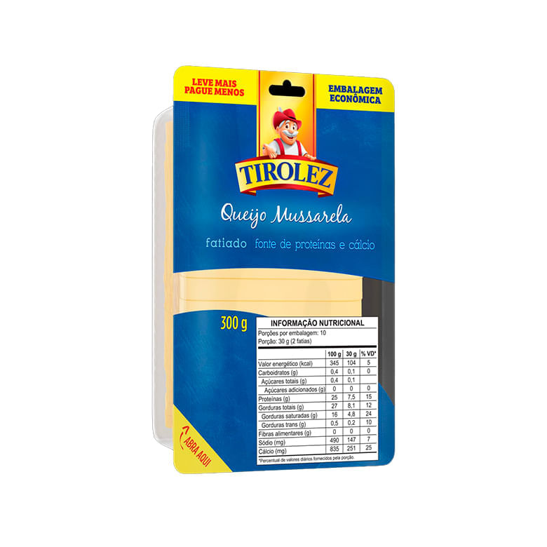 Queijo Mussarela TIROLEZ Fatiado 300g