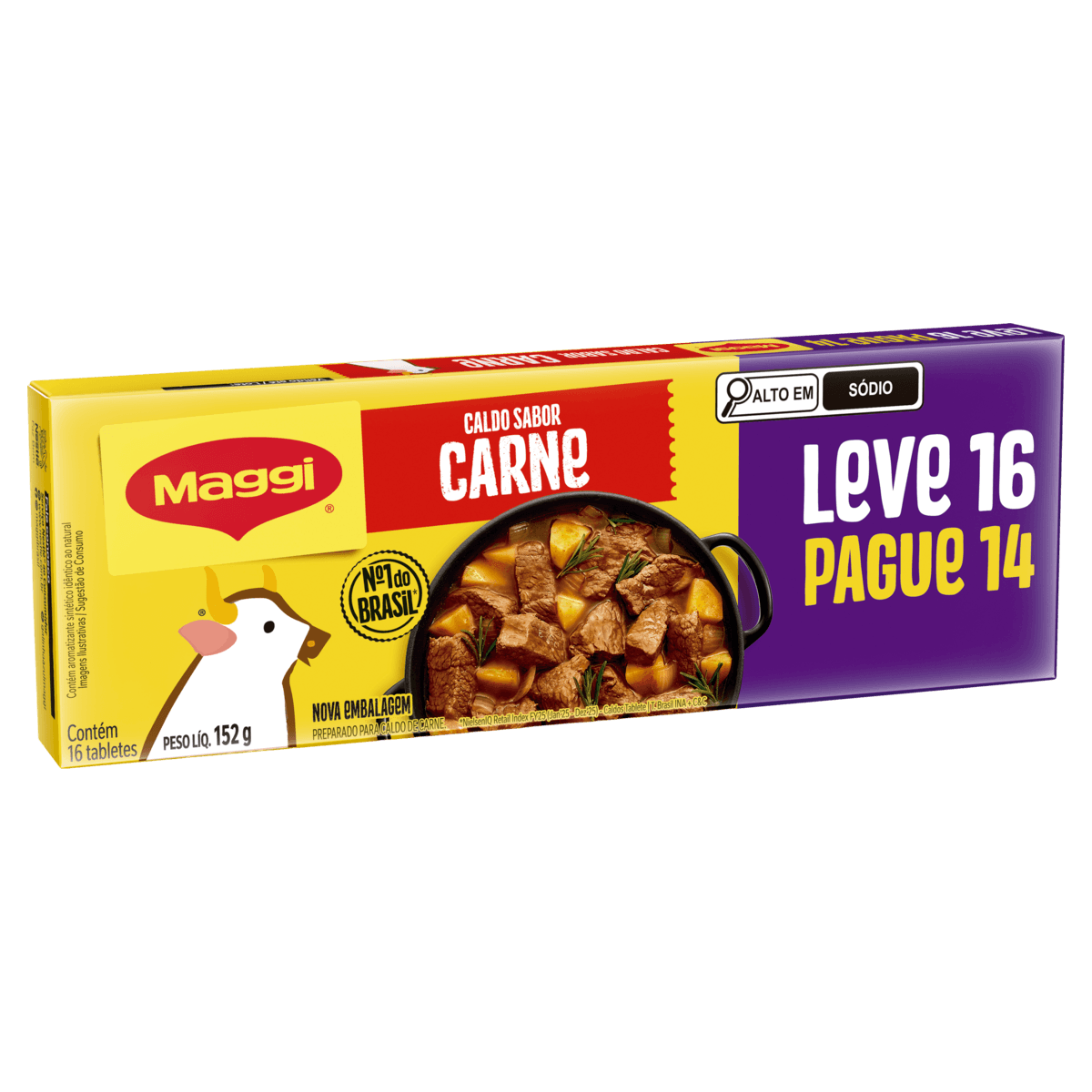 Caldo de Carne MAGGI 152g Leve 16 e Pague 14