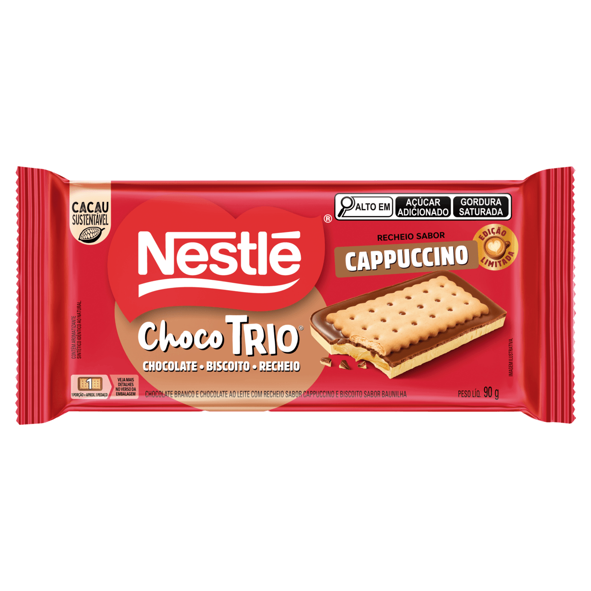 Chocolate NESTLE Choco Trio Cappuccino 90g Edição Limitada