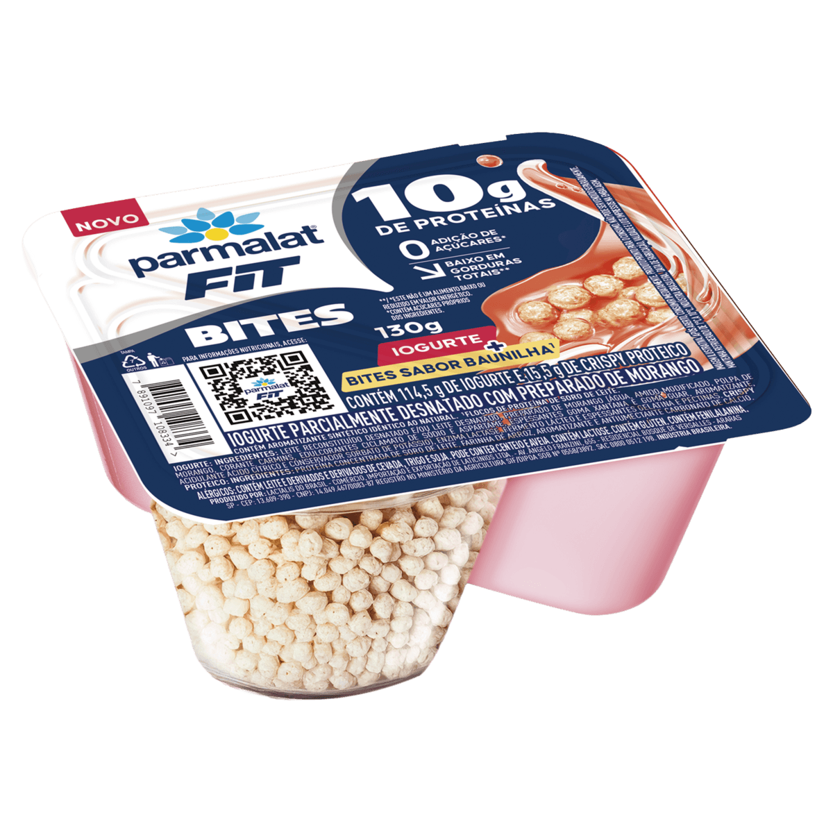 Iogurte Fit PARMALAT Bites Morango 130g