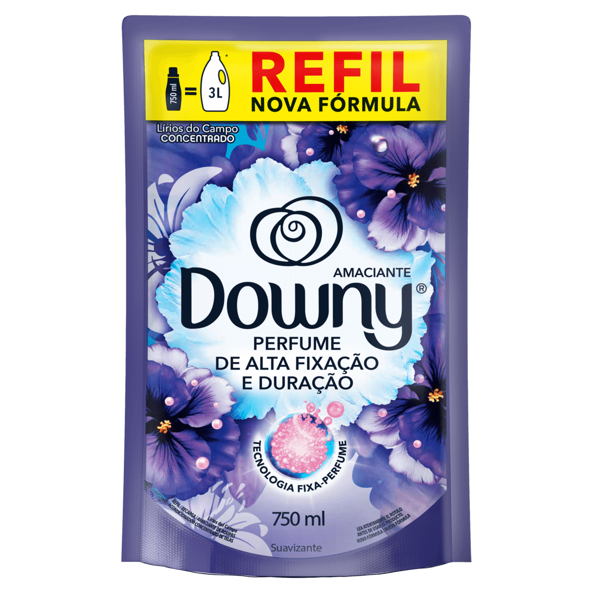 Amaciante de Roupa DOWNY Lírios do Campo Concentrado Refil 750ml